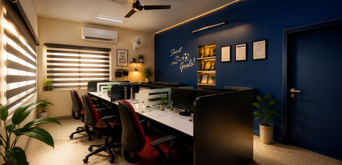 Team workspace at AK Tech Park, Coimbatore, where our digital team works